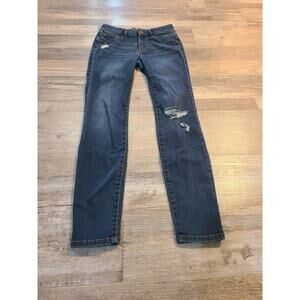 Rewash size 5 juniors darkwash distressed skinny jeans